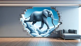 Mit dem Elefant durch die Wand und dann durch die Decke